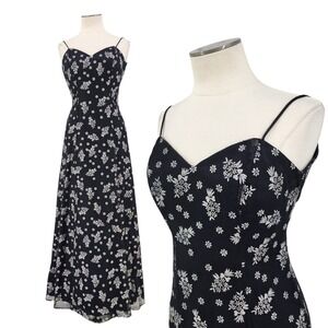 Vintage Morgan Co Prom Dress Maxi Gown 8 Y2K Goth Fairy Whimsy Mesh Overlay